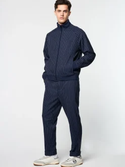 Sergio Tacchini Gessato Suiting Track Jacket- MARITIME BLUE Discount