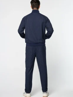 Sergio Tacchini Gessato Suiting Track Jacket- MARITIME BLUE Discount