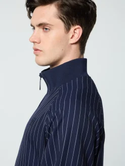 Sergio Tacchini Gessato Suiting Track Jacket- MARITIME BLUE Discount