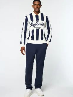 Sergio Tacchini Gioco Jacquard Long Sleeve Polo- GARDENIA Hot