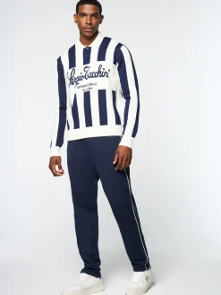 Sergio Tacchini Gioco Jacquard Long Sleeve Polo- GARDENIA Hot