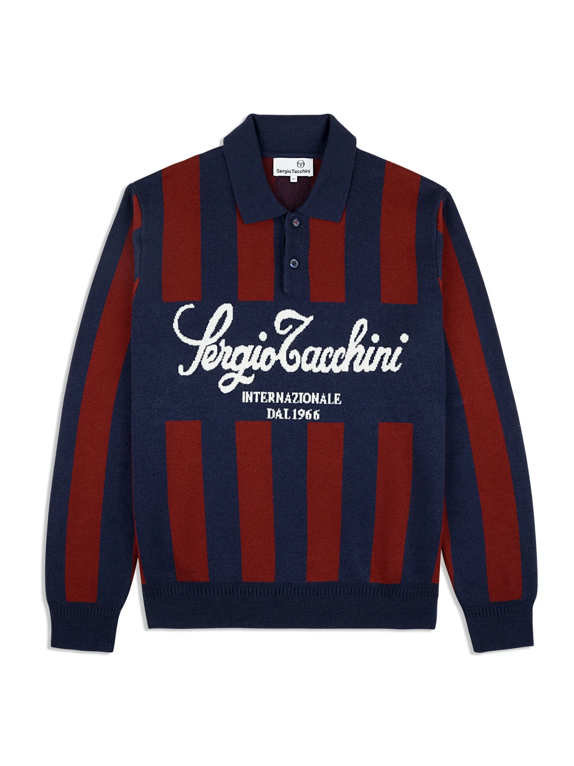 Sergio Tacchini Gioco Jacquard Long Sleeve Polo- MARITIME BLUE Discount