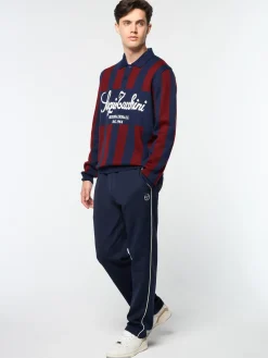 Sergio Tacchini Gioco Jacquard Long Sleeve Polo- MARITIME BLUE Discount