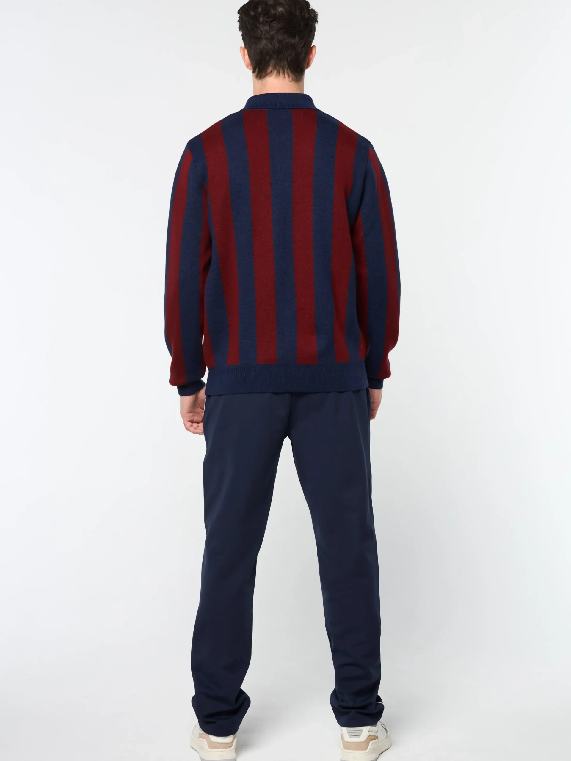 Sergio Tacchini Gioco Jacquard Long Sleeve Polo- MARITIME BLUE Discount