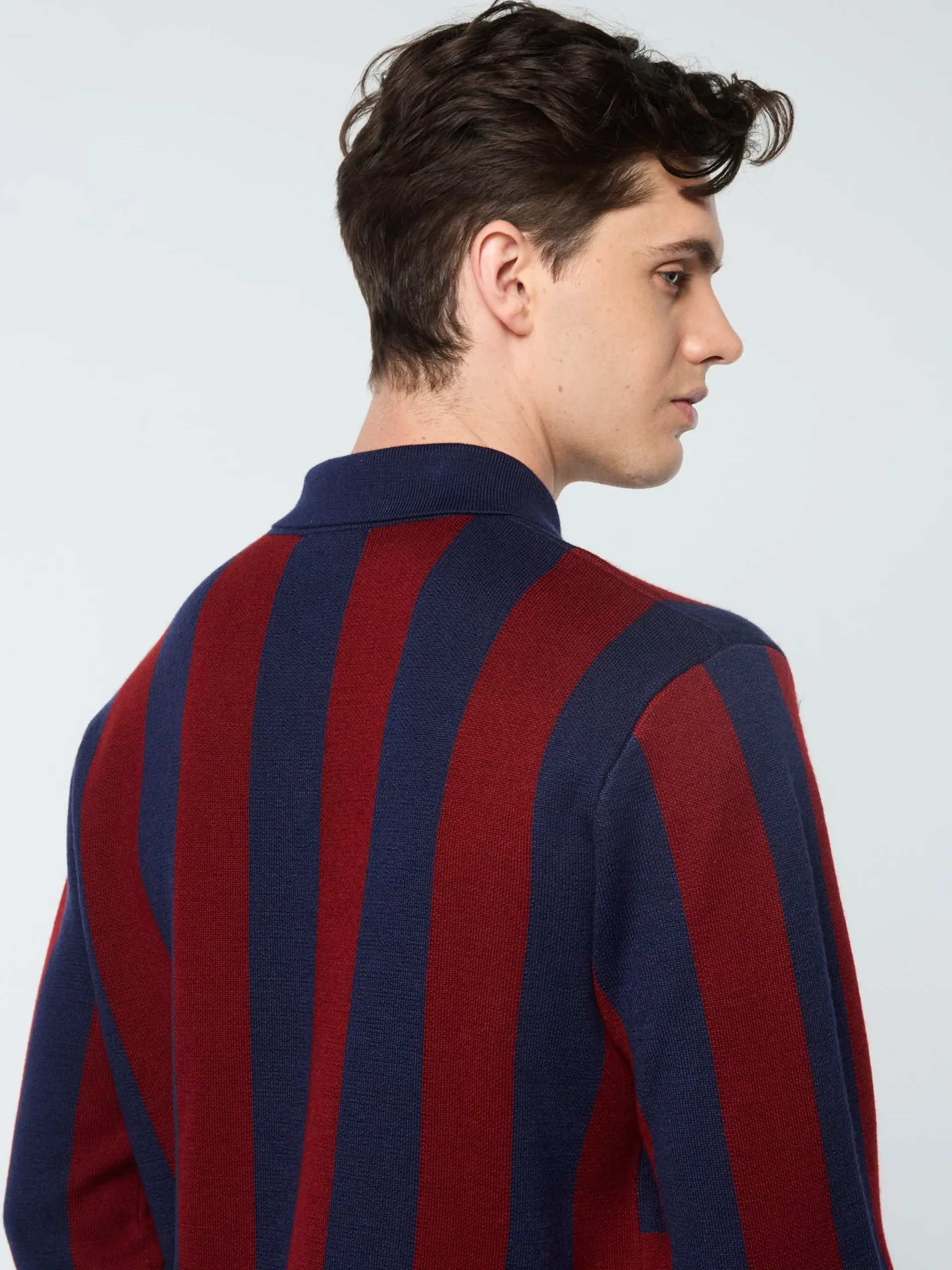 Sergio Tacchini Gioco Jacquard Long Sleeve Polo- MARITIME BLUE Discount