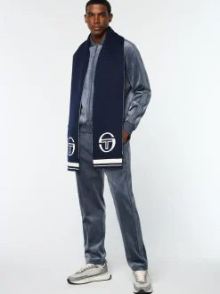 Sergio Tacchini La Faccia Jacquard Scarf- MARITIME BLUE Sale
