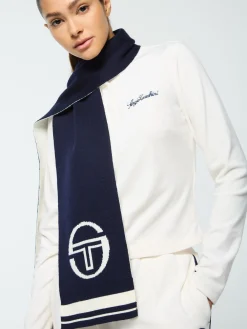 Sergio Tacchini La Faccia Jacquard Scarf- MARITIME BLUE Sale