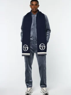 Sergio Tacchini La Faccia Jacquard Scarf- MARITIME BLUE Sale