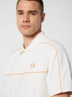 Sergio Tacchini Lioni Velour Polo Archivio- GARDENIA Clearance