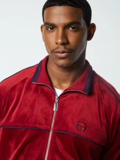 Sergio Tacchini Lioni Velour Track Jacket- SUN DRIED TOMATO Clearance