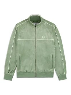 Sergio Tacchini Lioni Velour Track Jacket- HEDGE GREEN Fashion