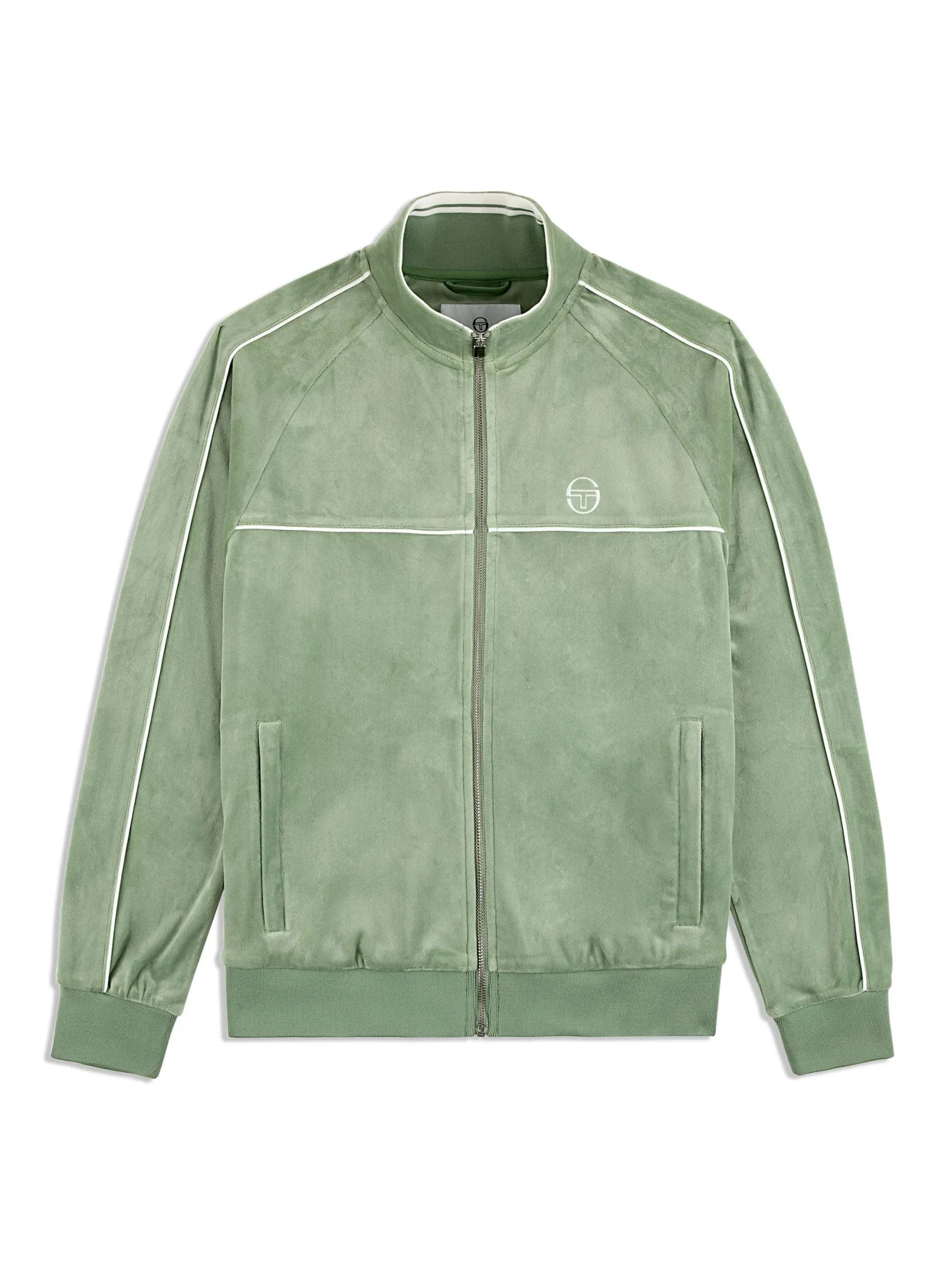 Sergio Tacchini Lioni Velour Track Jacket- HEDGE GREEN Fashion