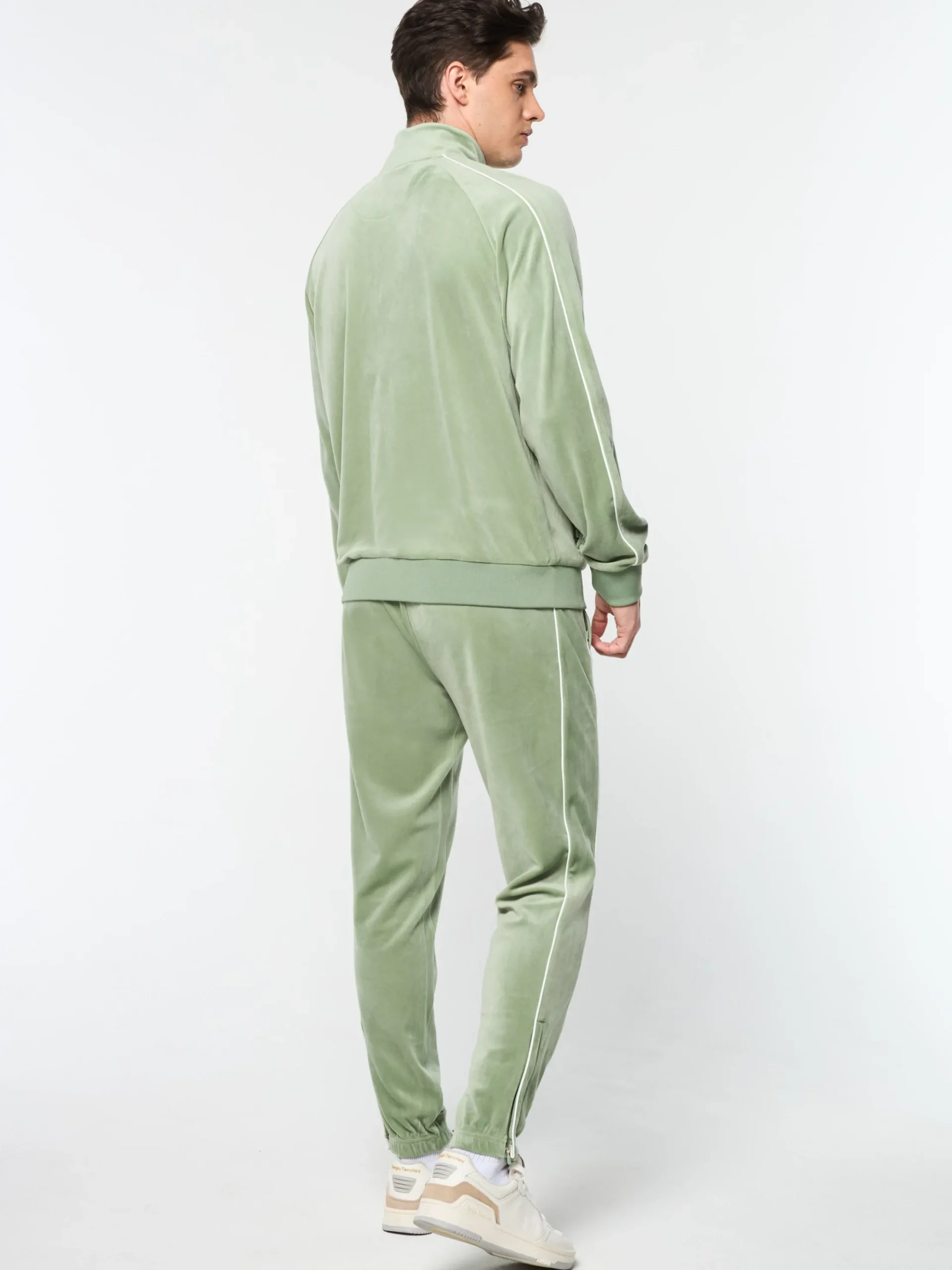 Sergio Tacchini Lioni Velour Track Jacket- HEDGE GREEN Fashion
