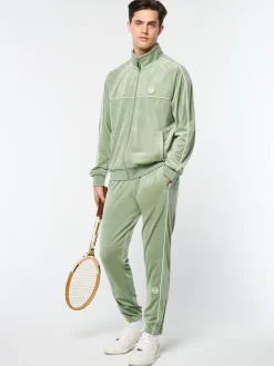 Sergio Tacchini Lioni Velour Track Jacket- HEDGE GREEN Fashion