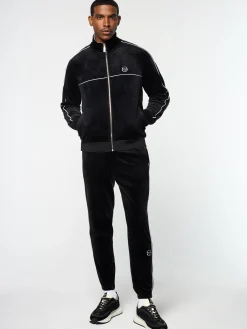 Sergio Tacchini Lioni Velour Track Jacket- BLACK BEAUTY Discount