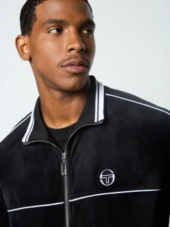 Sergio Tacchini Lioni Velour Track Jacket- BLACK BEAUTY Discount