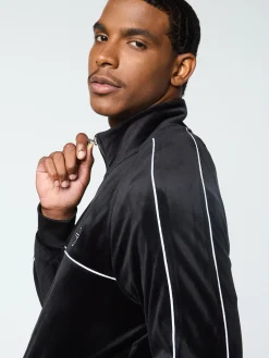 Sergio Tacchini Lioni Velour Track Jacket- BLACK BEAUTY Discount