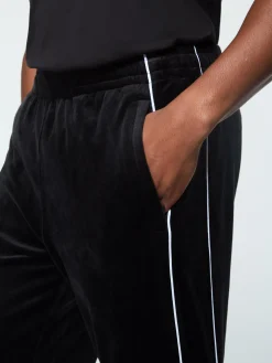 Sergio Tacchini Lioni Velour Track Pant- BLACK BEAUTY New