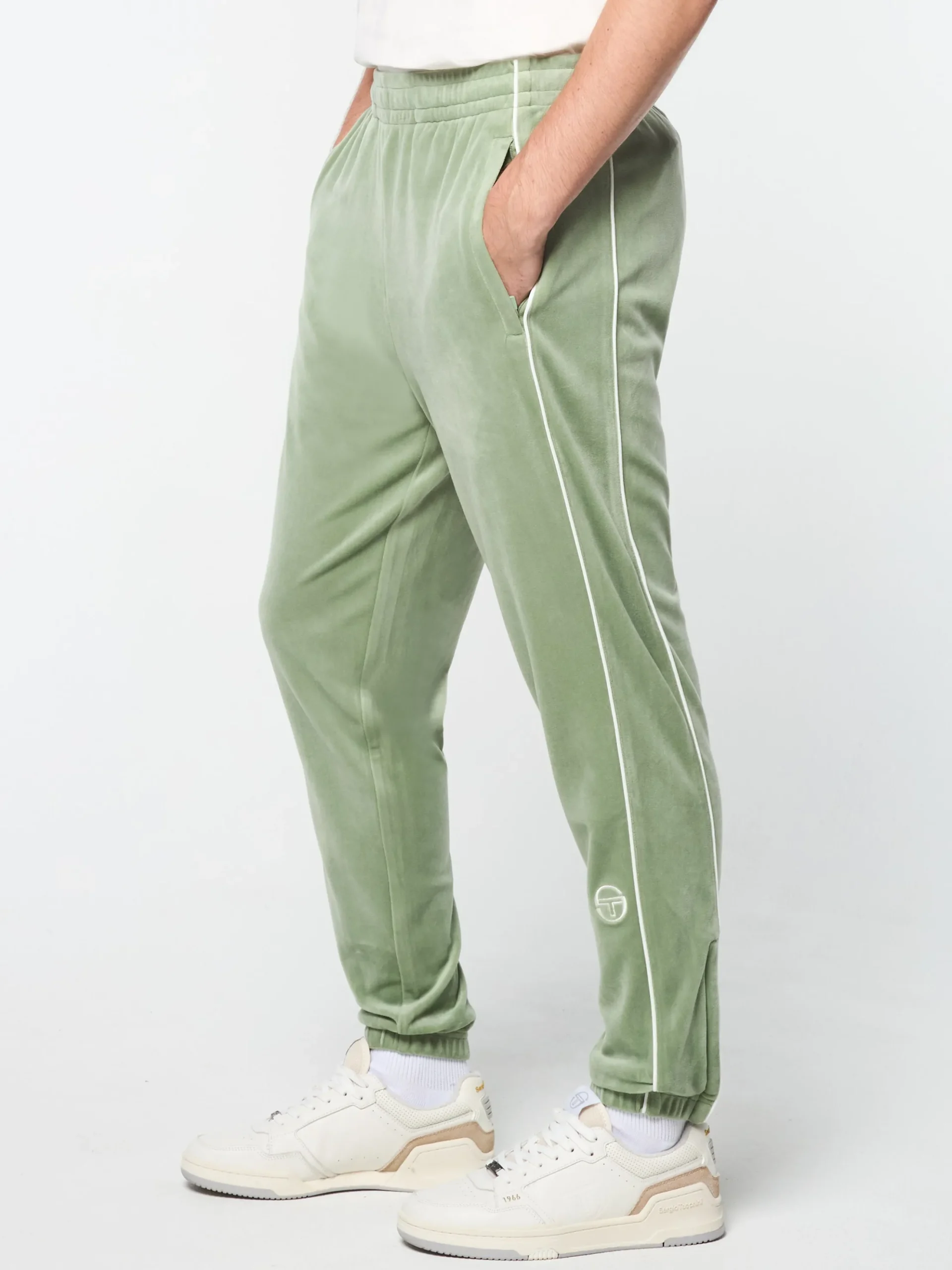 Sergio Tacchini Lioni Velour Track Pant- HEDGE GREEN New