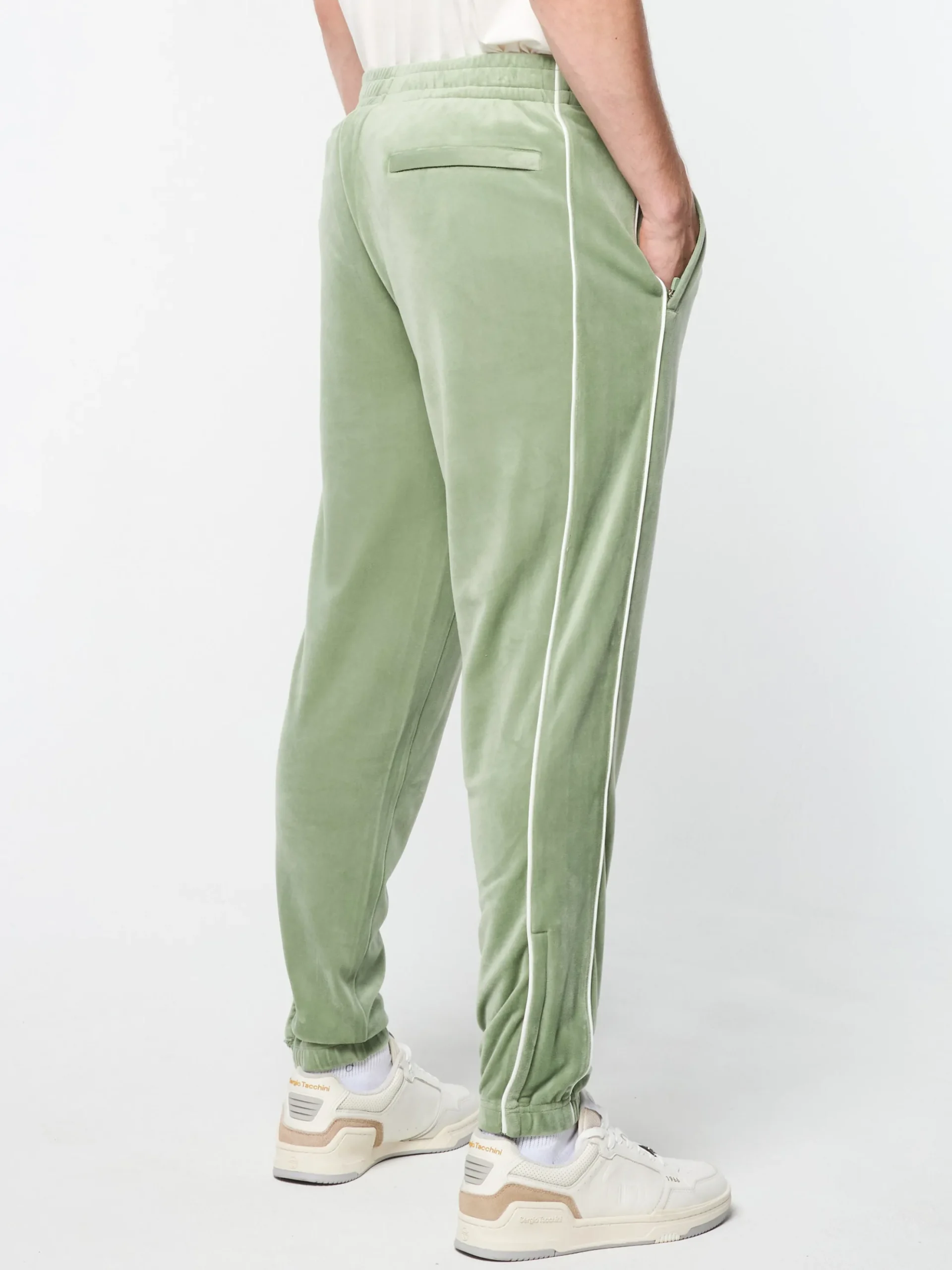 Sergio Tacchini Lioni Velour Track Pant- HEDGE GREEN New
