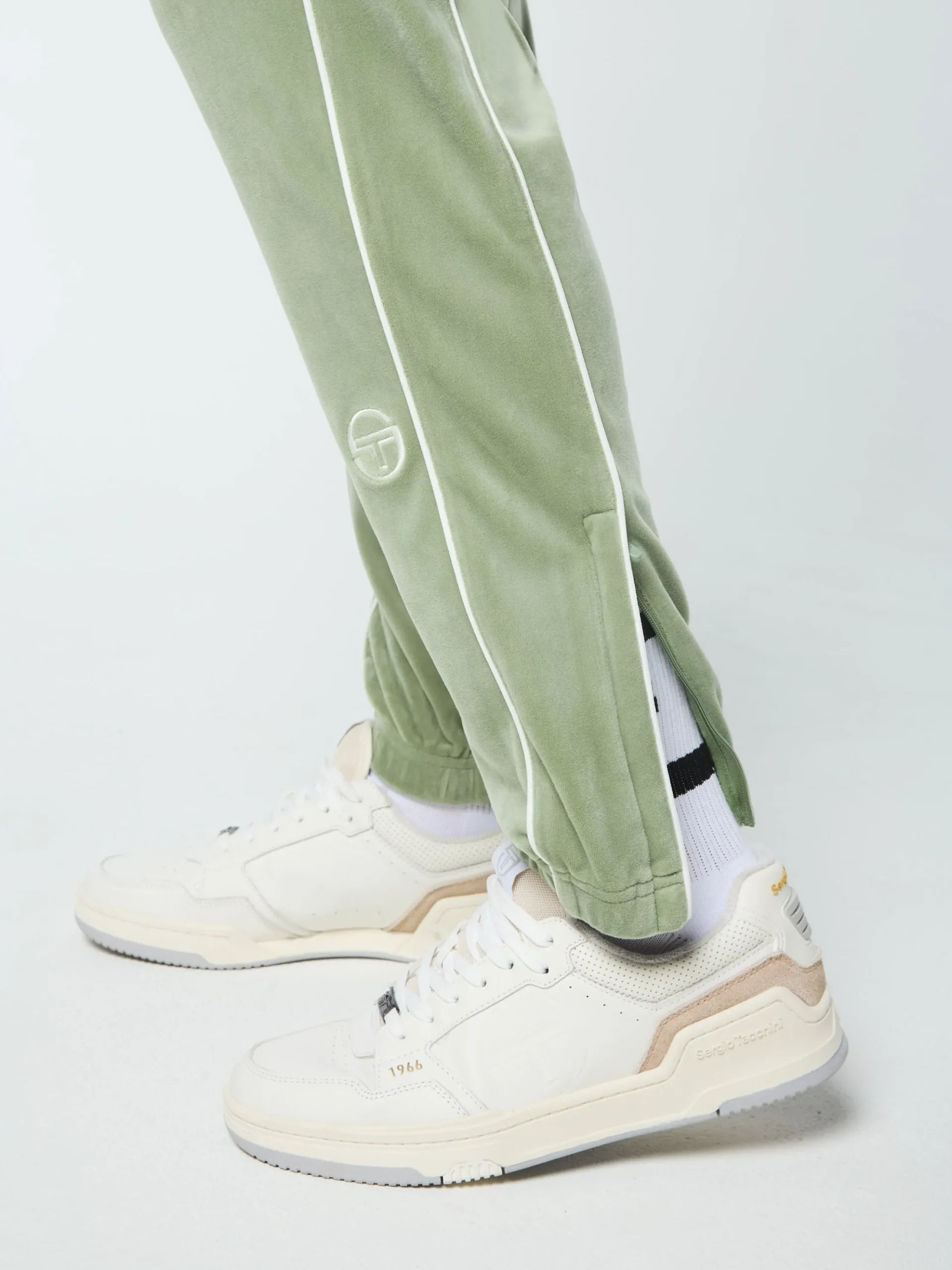 Sergio Tacchini Lioni Velour Track Pant- HEDGE GREEN New