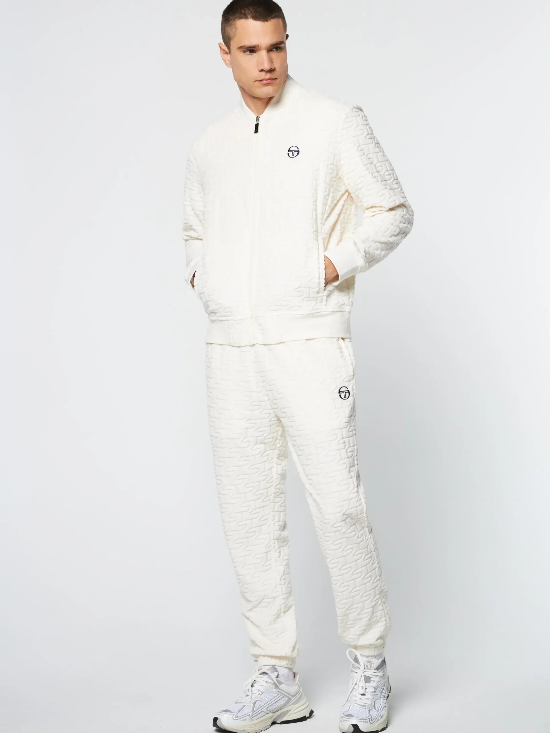 Sergio Tacchini Livata Monogram Track Jacket- GARDENIA New