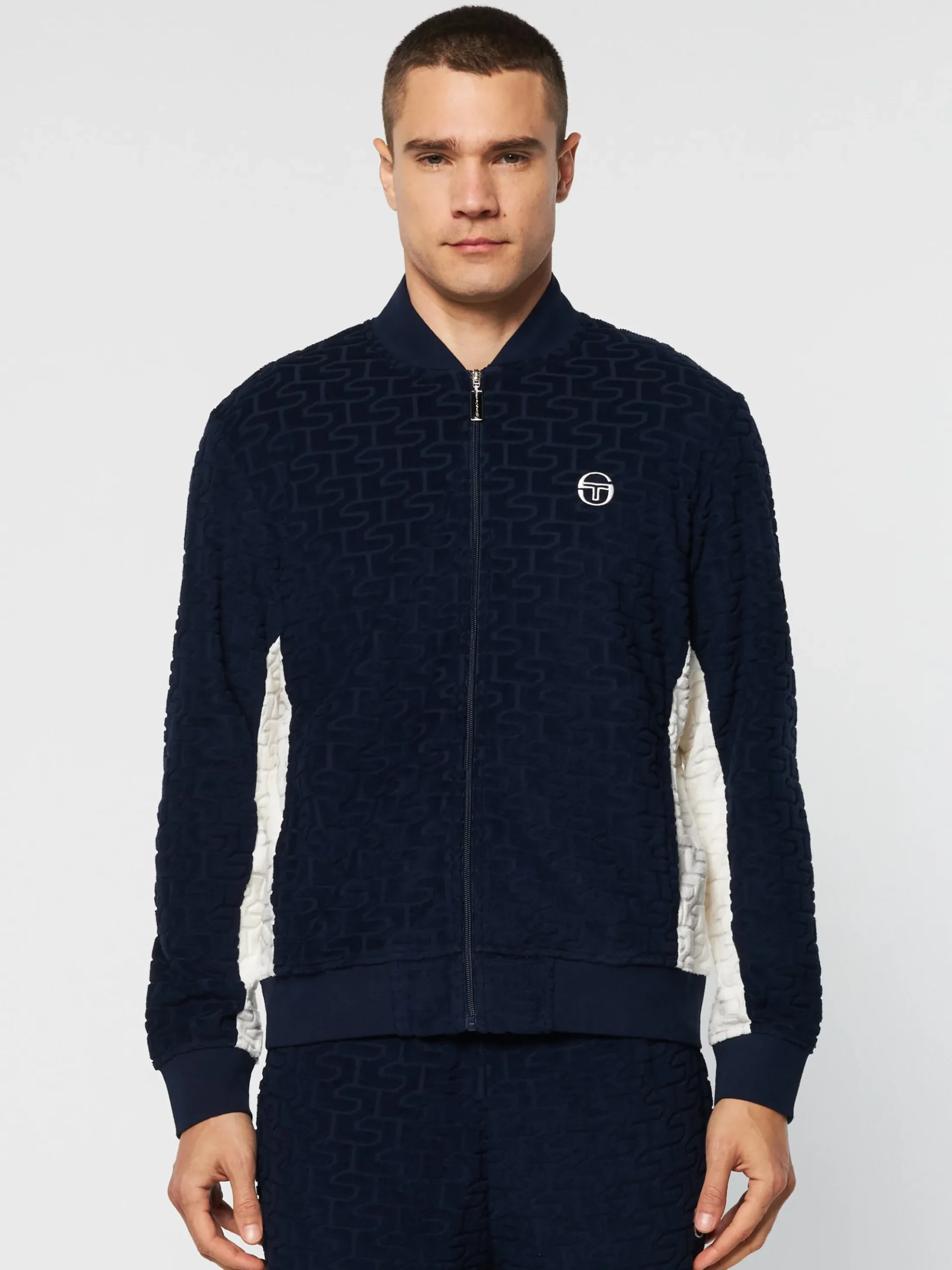 Sergio Tacchini Livata Monogram Track Jacket- MARITIME BLUE Discount