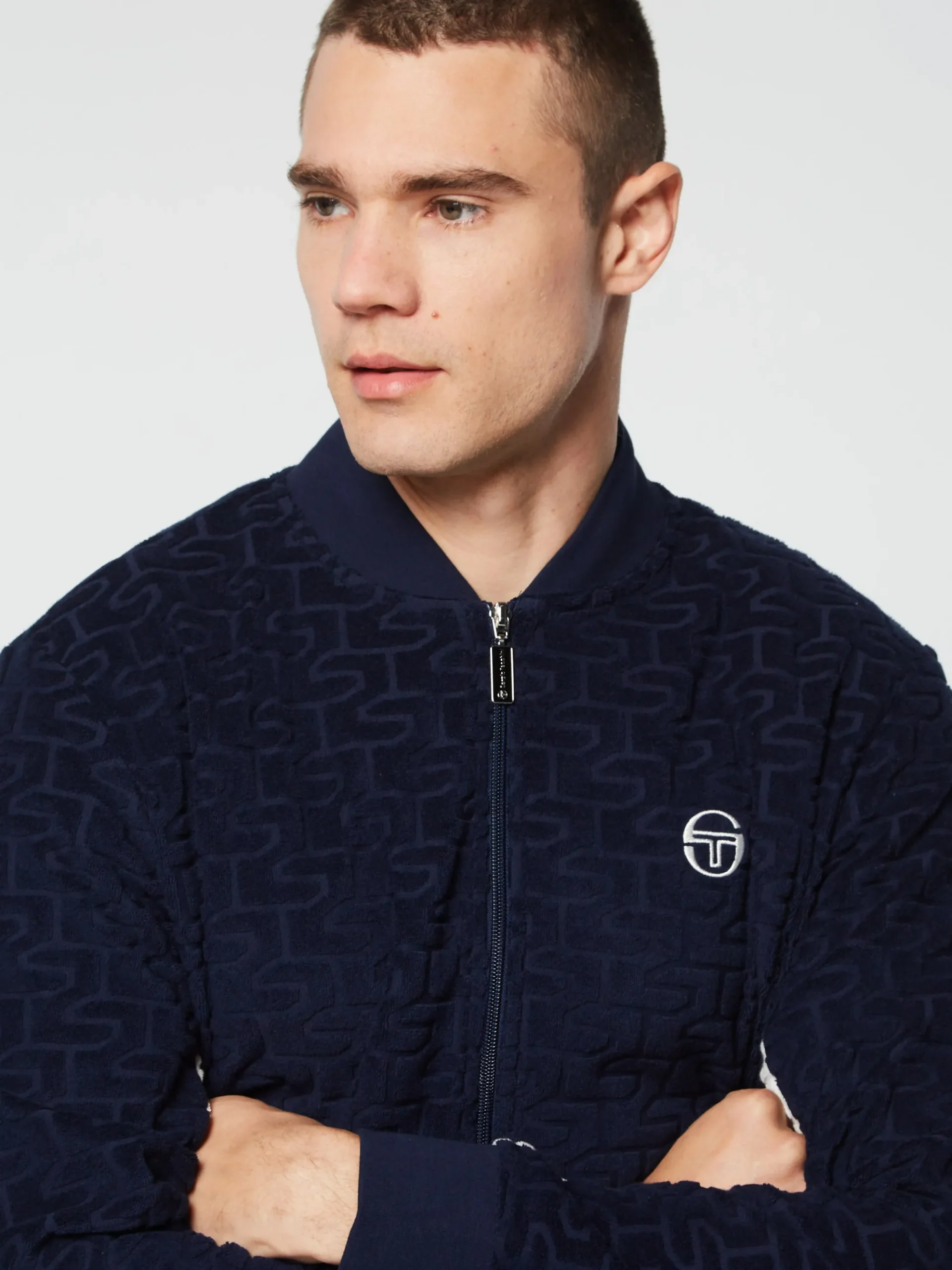 Sergio Tacchini Livata Monogram Track Jacket- MARITIME BLUE Discount