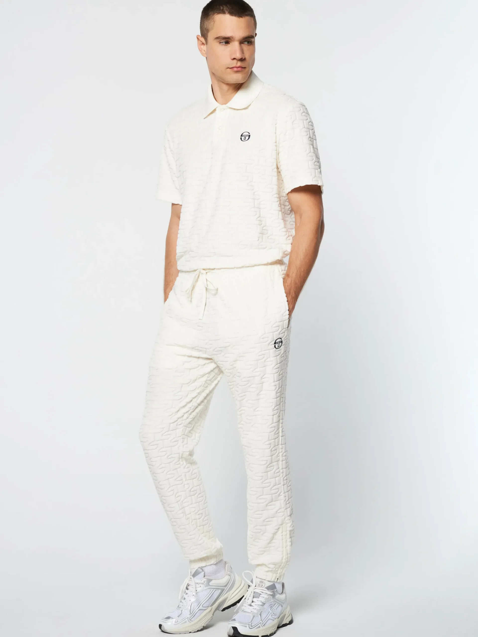 Sergio Tacchini Livata Monogram Track Pant- GARDENIA New