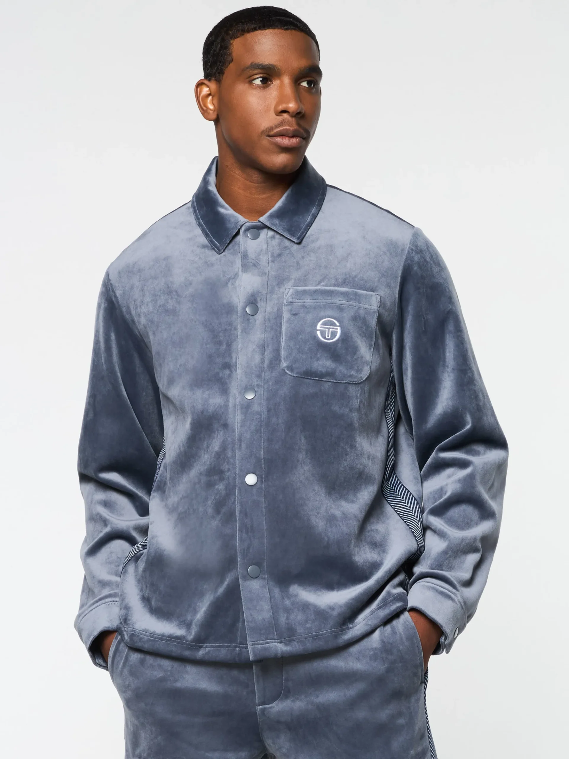 Sergio Tacchini Maglia Velour Overshirt- GRISAILLE Fashion