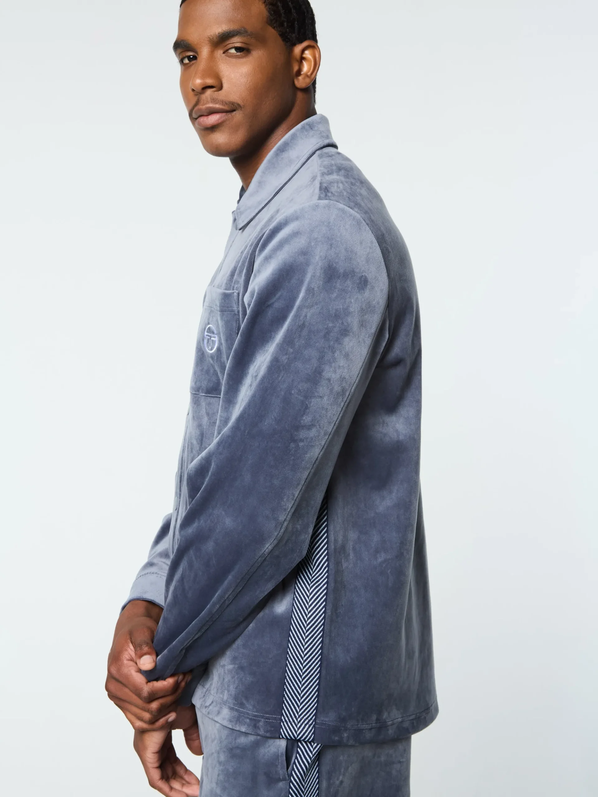 Sergio Tacchini Maglia Velour Overshirt- GRISAILLE Fashion