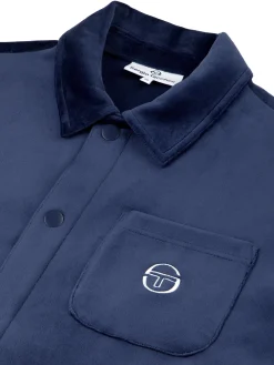 Sergio Tacchini Maglia Velour Overshirt- MARITIME BLUE New
