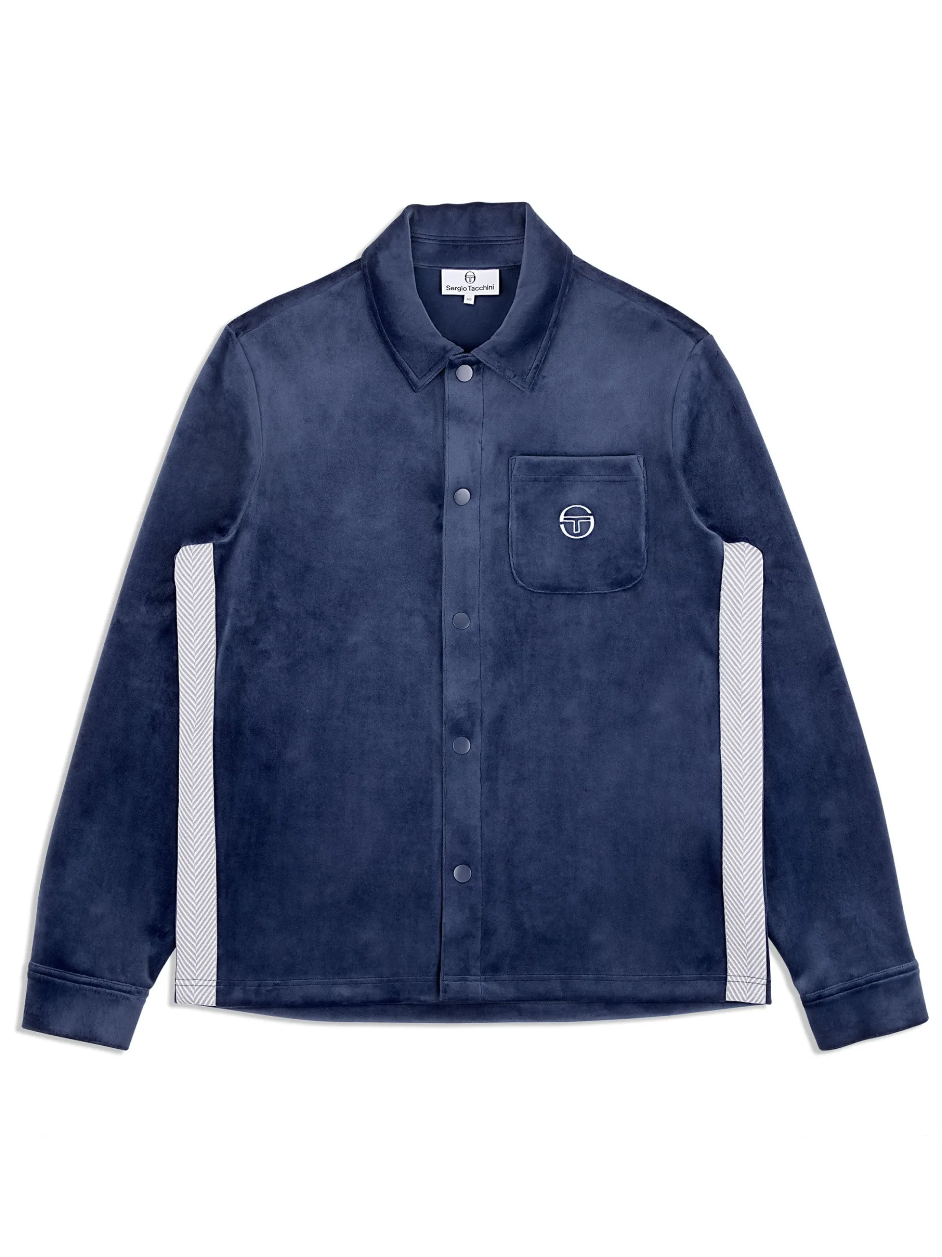 Sergio Tacchini Maglia Velour Overshirt- MARITIME BLUE New