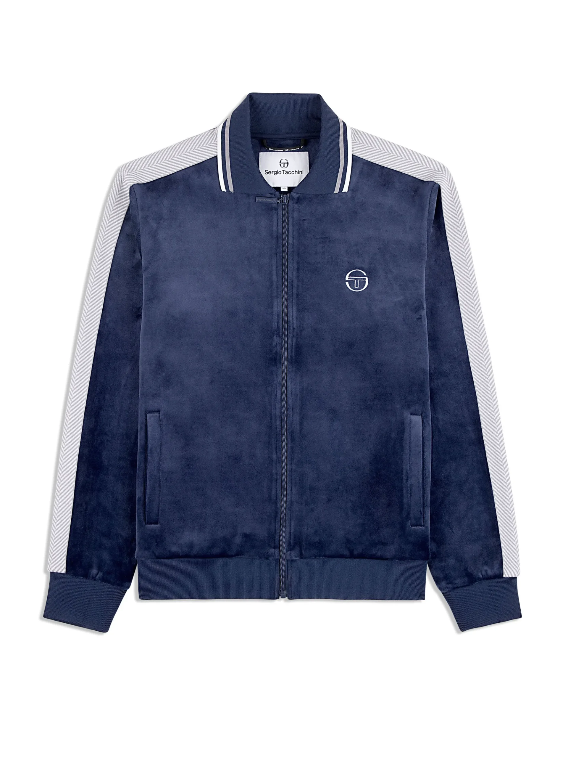 Sergio Tacchini Maglia Velour Track Jacket- MARITIME BLUE New