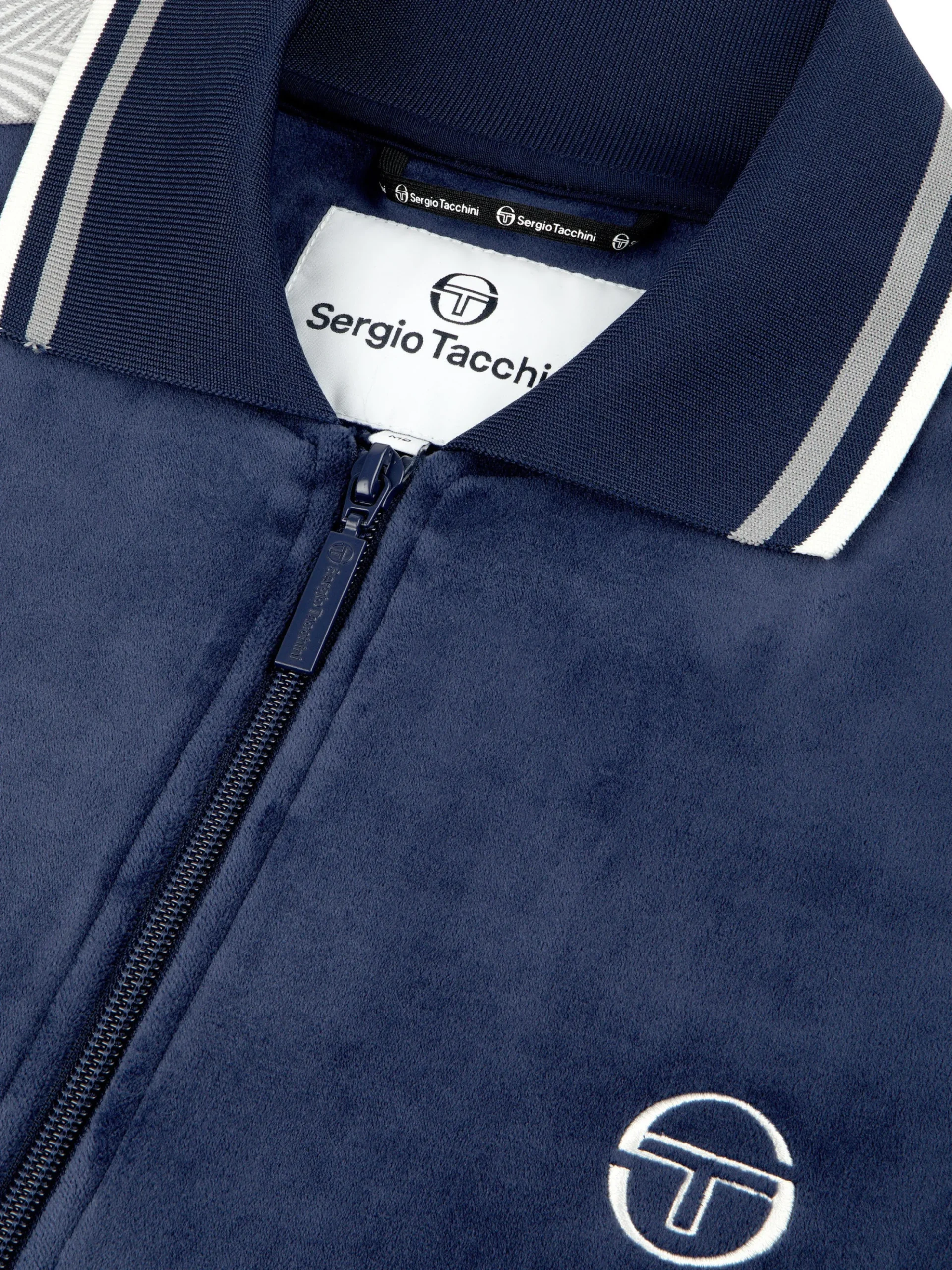 Sergio Tacchini Maglia Velour Track Jacket- MARITIME BLUE New