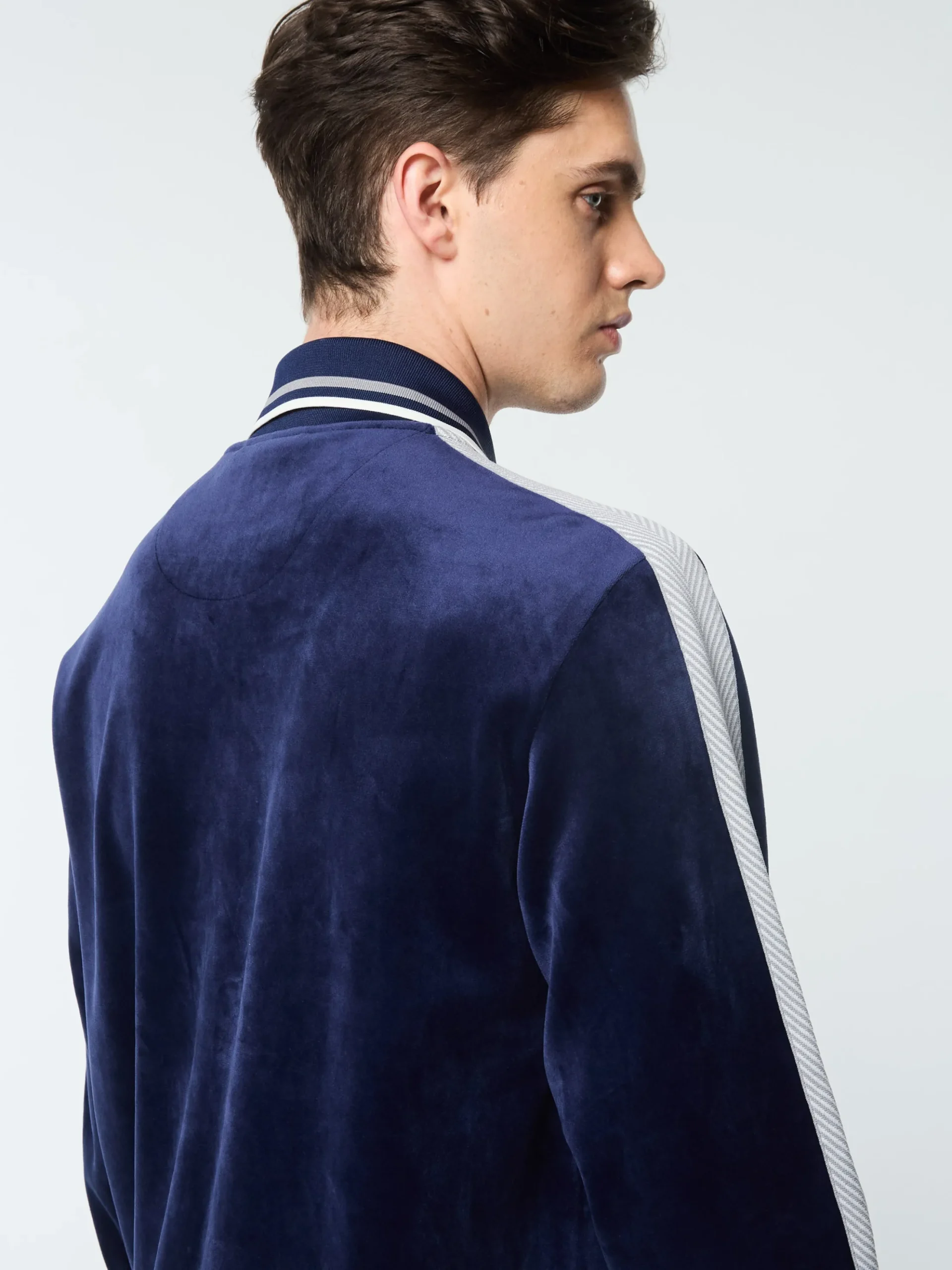 Sergio Tacchini Maglia Velour Track Jacket- MARITIME BLUE New