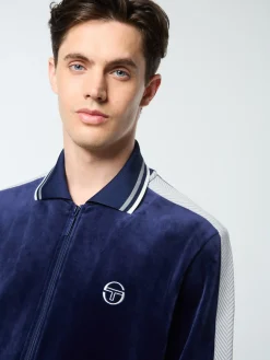 Sergio Tacchini Maglia Velour Track Jacket- MARITIME BLUE New