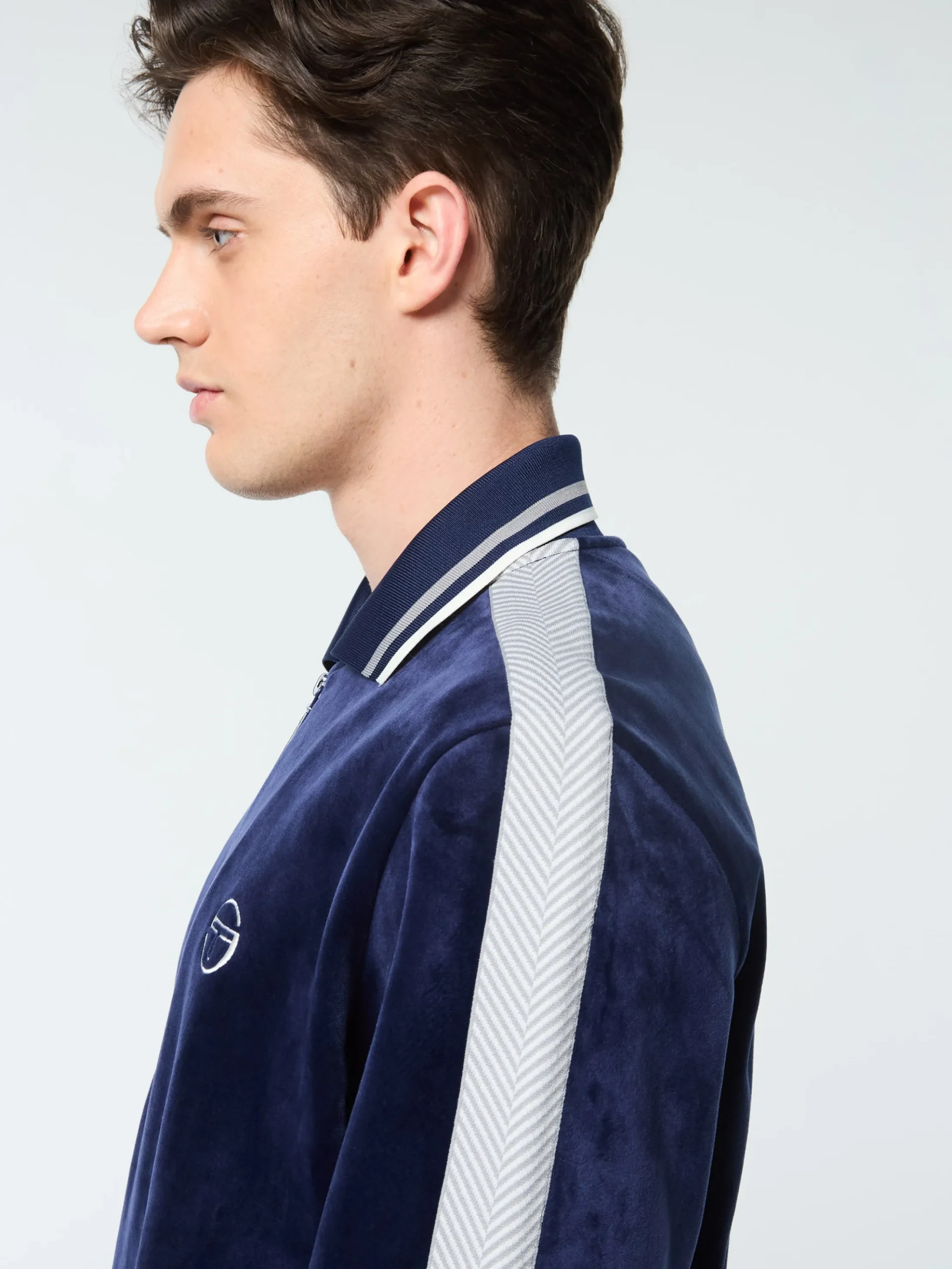 Sergio Tacchini Maglia Velour Track Jacket- MARITIME BLUE New