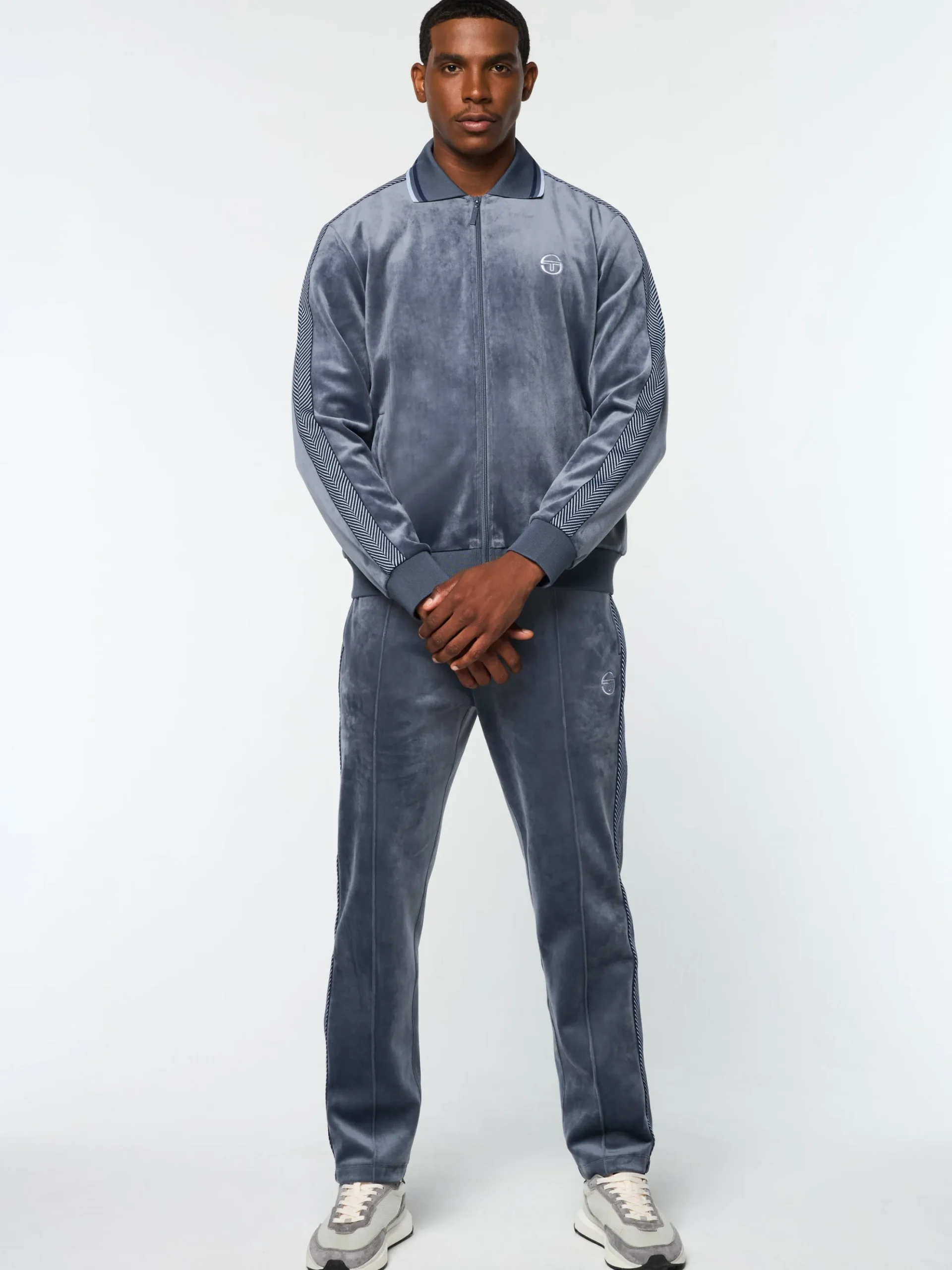 Sergio Tacchini Maglia Velour Track Jacket- GRISAILLE New