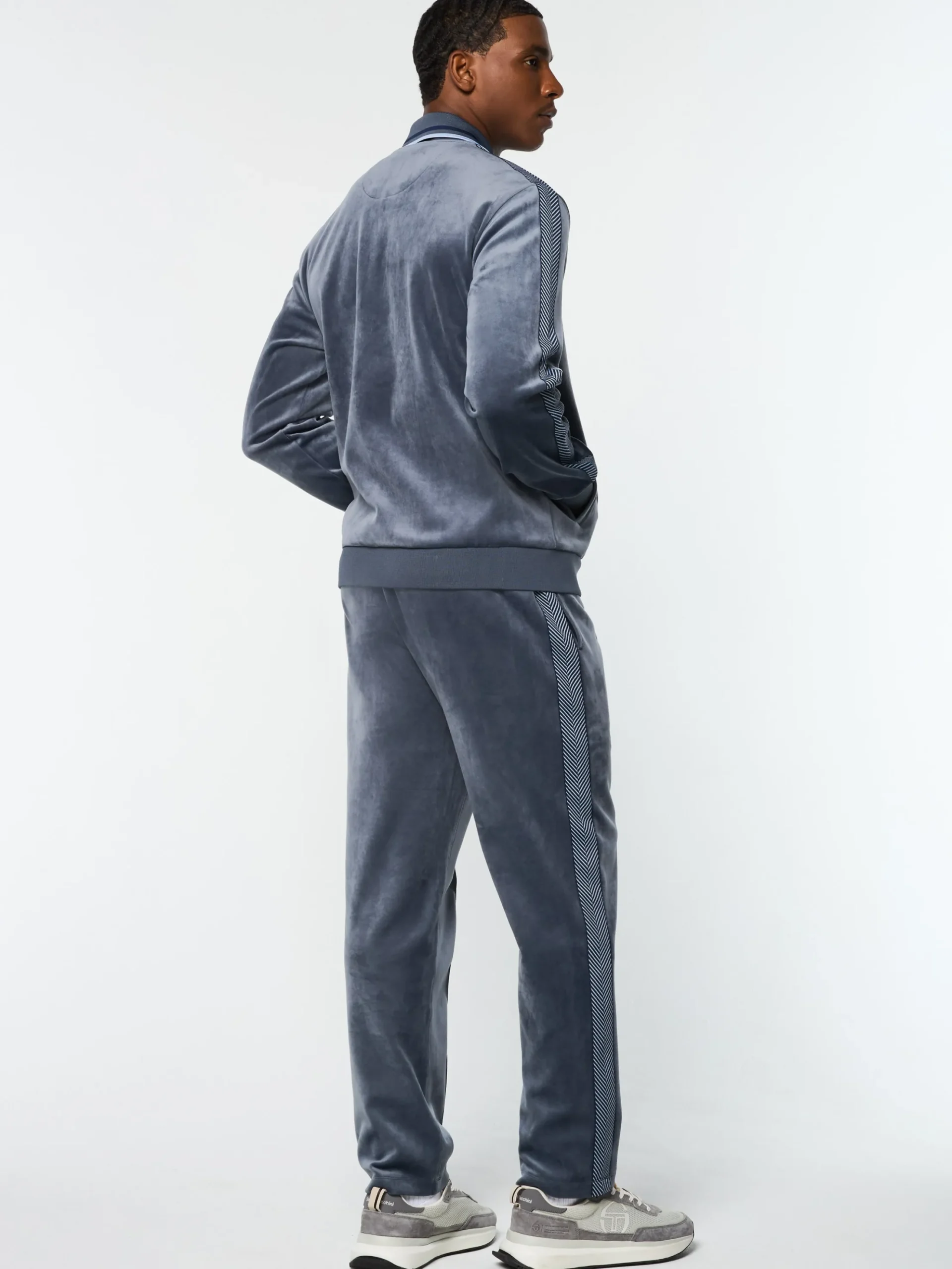 Sergio Tacchini Maglia Velour Track Jacket- GRISAILLE New