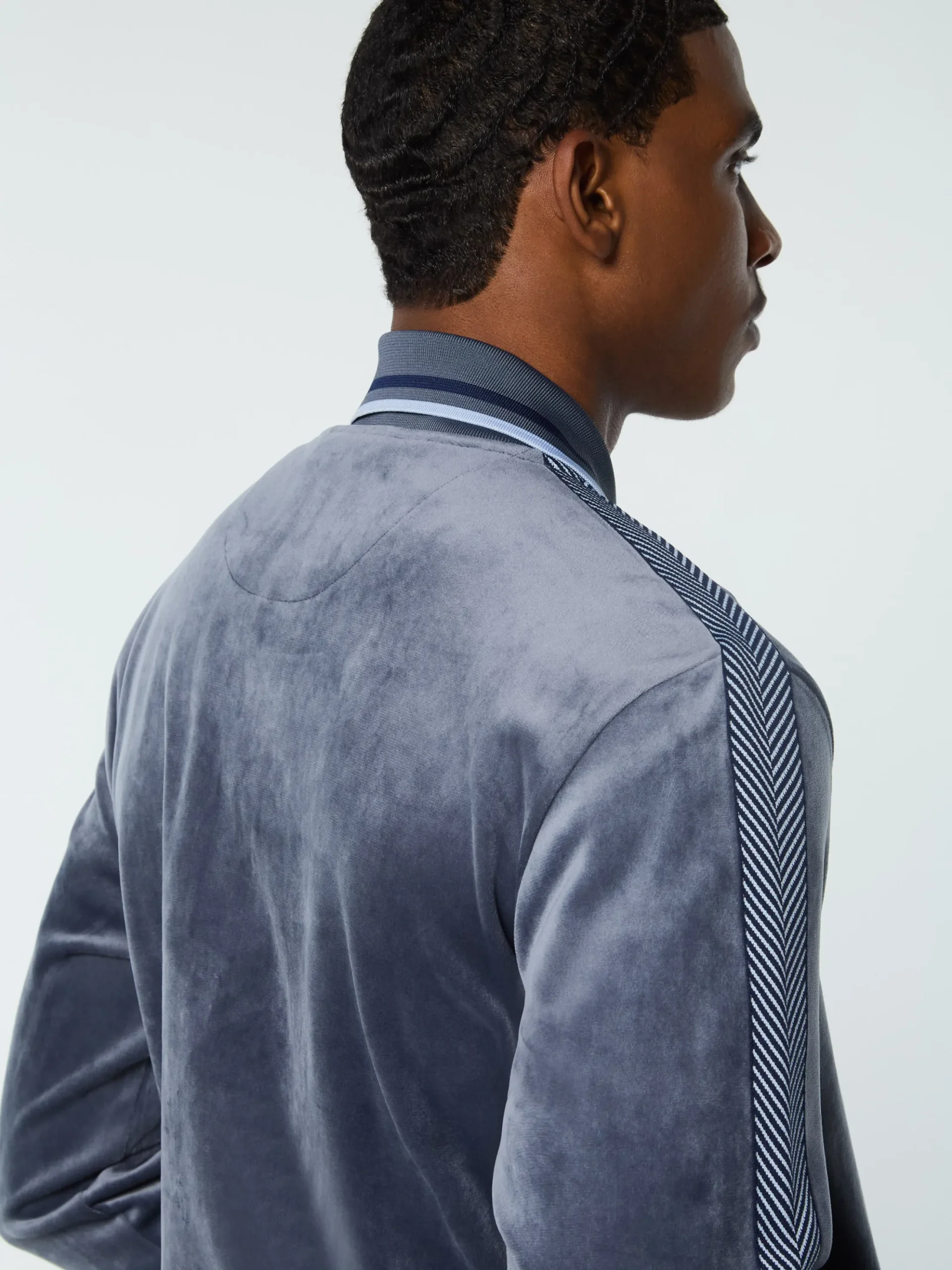 Sergio Tacchini Maglia Velour Track Jacket- GRISAILLE New