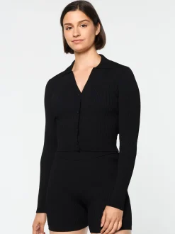 Sergio Tacchini Magreta Rib Cardigan- BLACK BEAUTY Hot