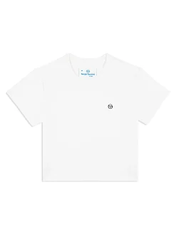 Sergio Tacchini Mirano Fitted Crop Top- BRILLIANT WHITE Outlet