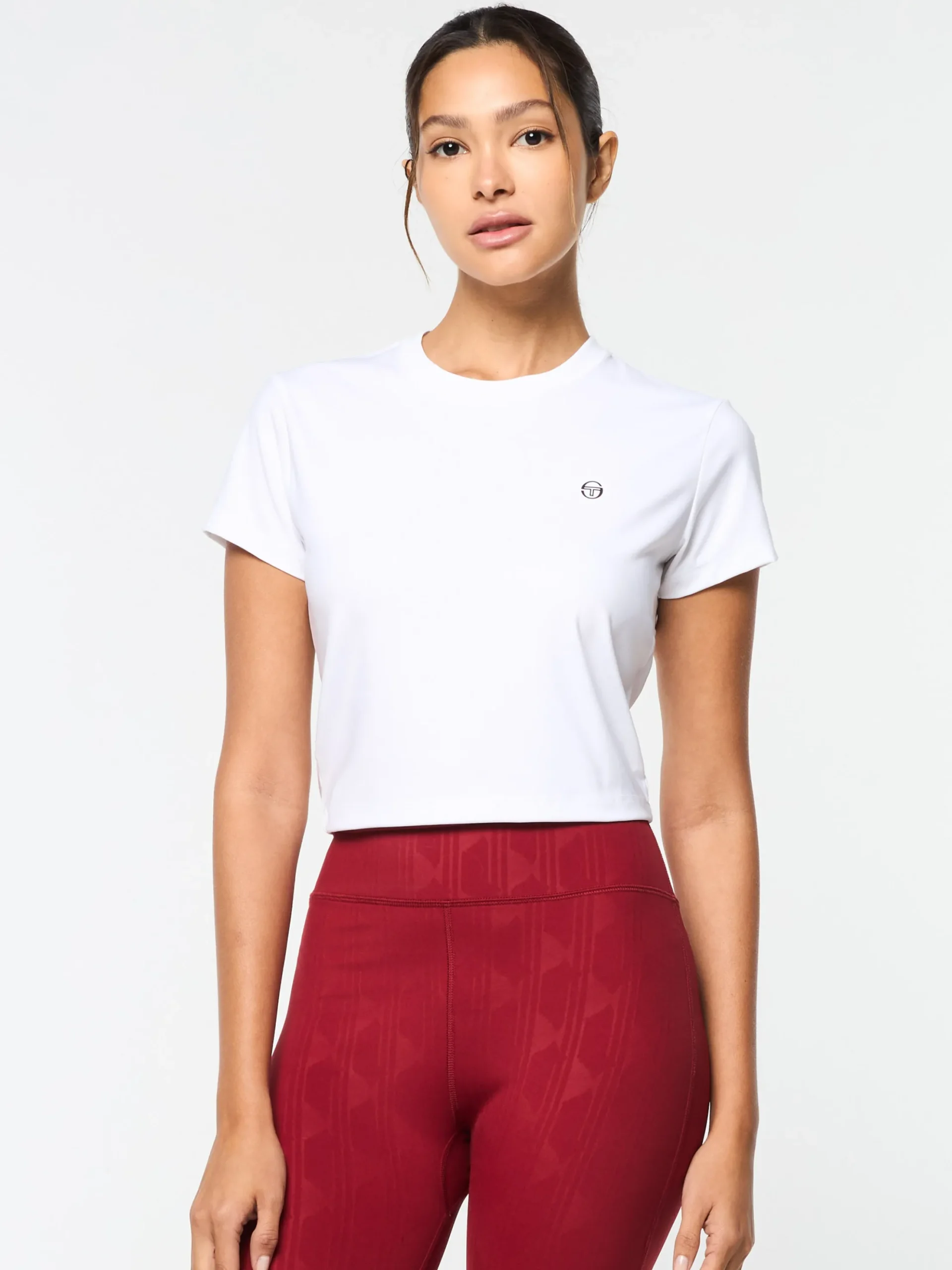 Sergio Tacchini Mirano Fitted Crop Top- BRILLIANT WHITE Outlet