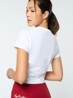 Sergio Tacchini Mirano Fitted Crop Top- BRILLIANT WHITE Outlet