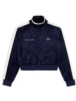 Sergio Tacchini Miss Carlotta Velour Track Jacket- MARITIME BLUE Hot