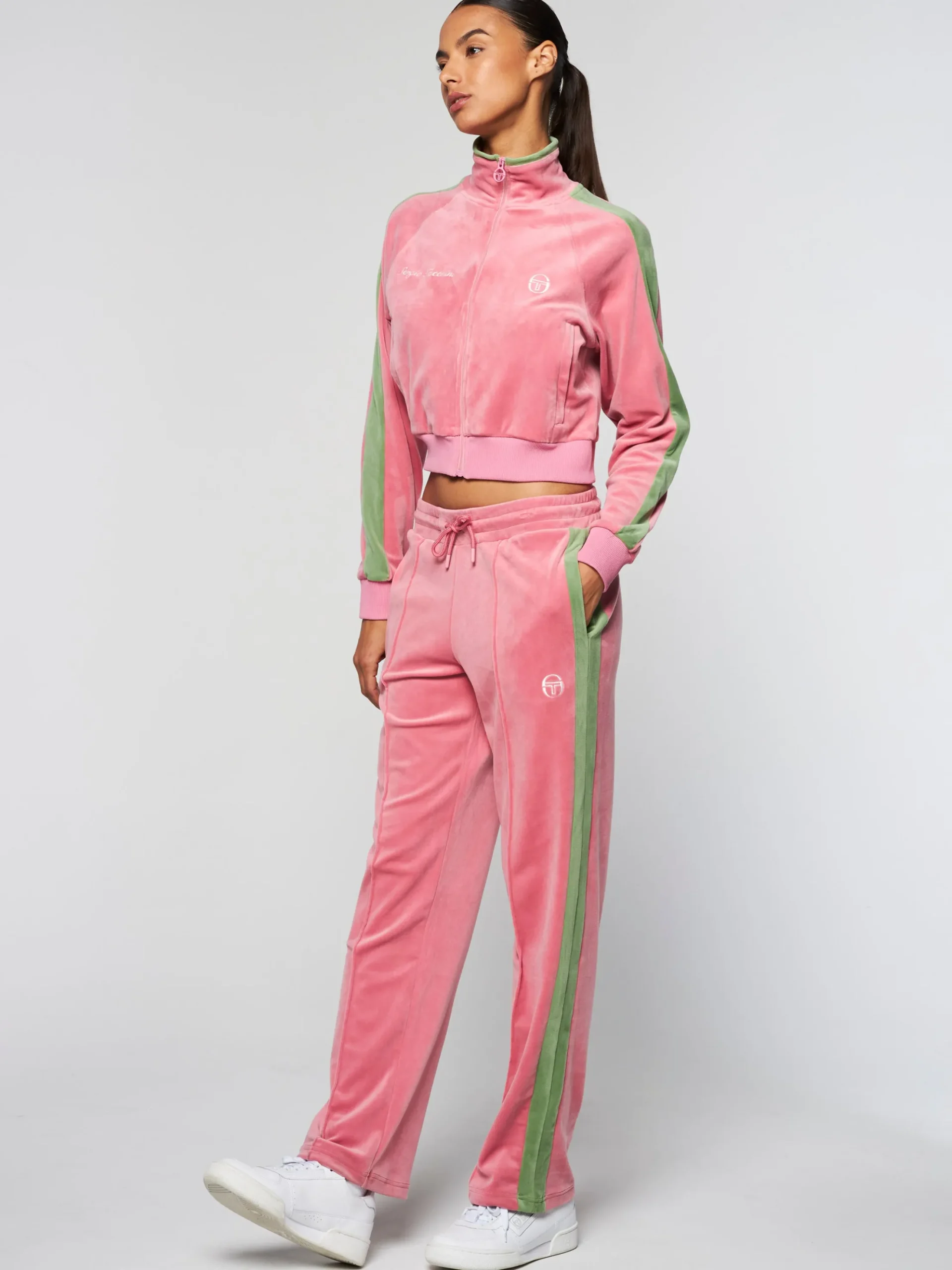 Sergio Tacchini Miss Carlotta Velour Track Jacket- WILD ROSE Online