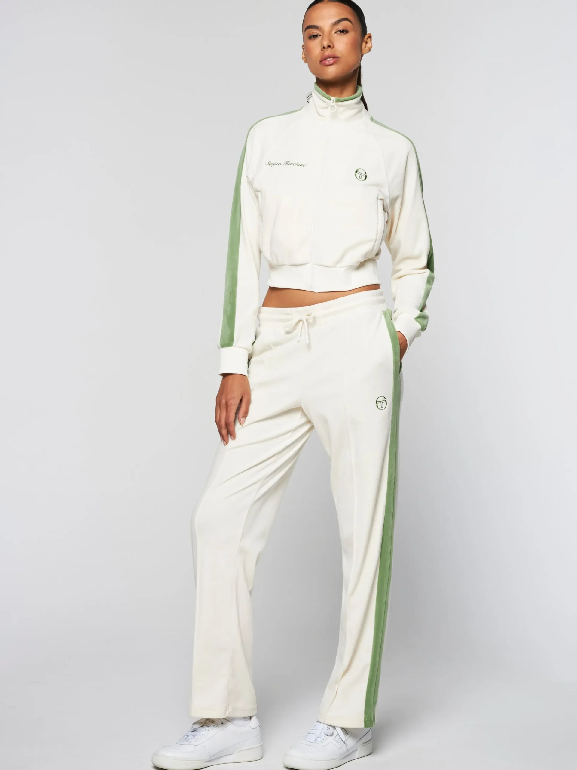 Sergio Tacchini Miss Carlotta Velour Track Pant- GARDENIA Discount