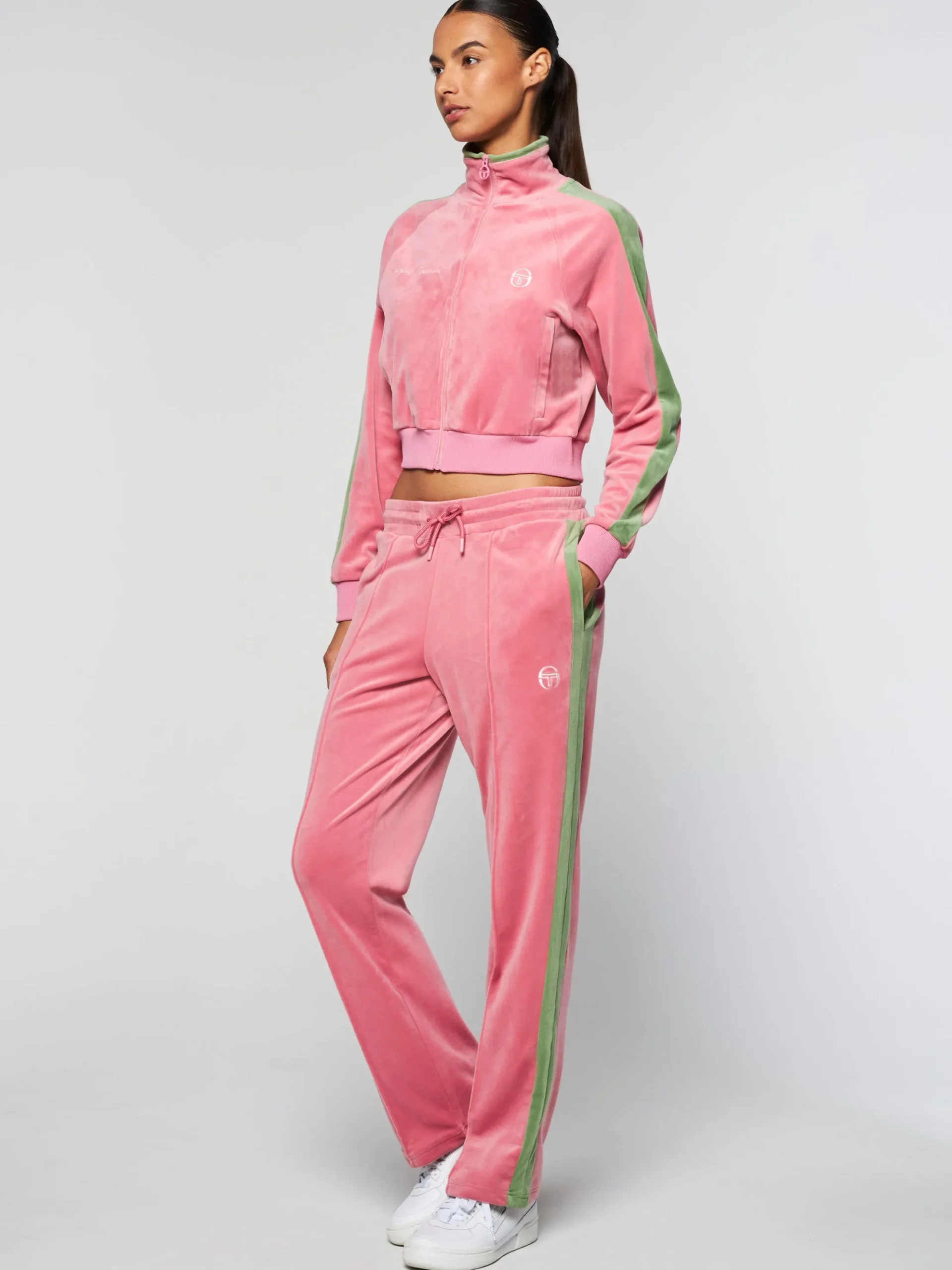 Sergio Tacchini Miss Carlotta Velour Track Pant- WILD ROSE Sale