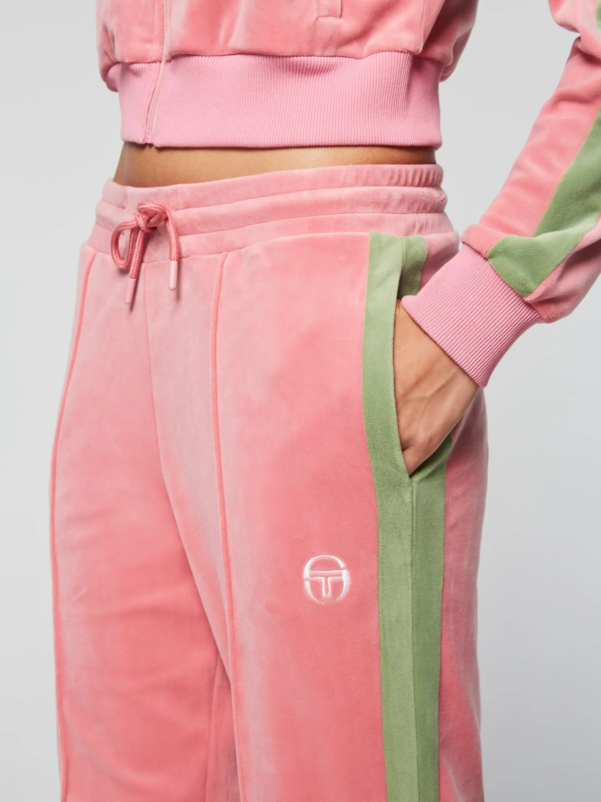 Sergio Tacchini Miss Carlotta Velour Track Pant- WILD ROSE Sale